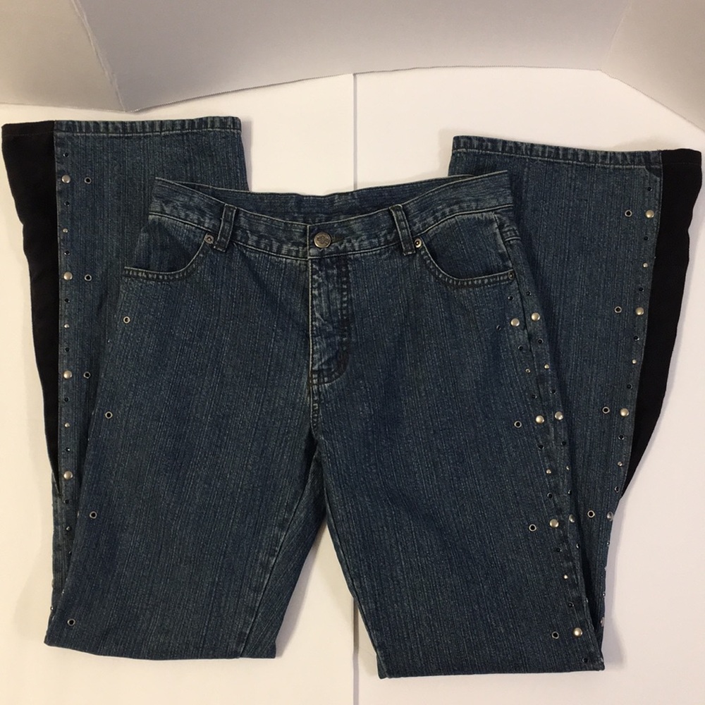 Harley Davidson boot flare embellished jeans Sz 6